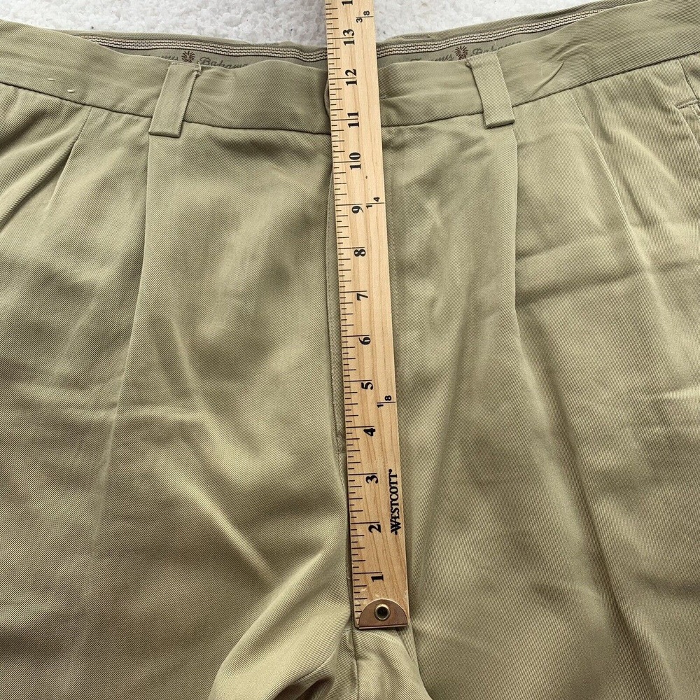Tommy Bahama Silk Pants Mens 35x31 (Tag 35x34) Trouser Hemmed Pleated Tan Dad - Picture 12 of 15
